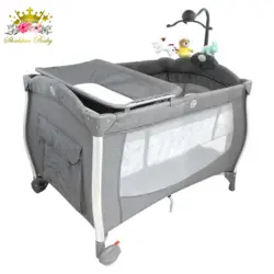 تخت و پارک بیبی فور لایف baby 4life رنگ طوسی