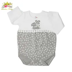 بادی آستین بلند خرگوش و گل