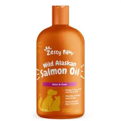 روغن ماهی سالمون آلاسکا | ۱۰۰٪ طبیعی | مخصوص سگ و گربه | همه نژادها و سنین | Pure Wild Alaskan Salmon Oil for Cats and Dogs - Zesty Paws