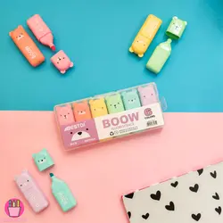 هایلایتر پاستلی تدی 6 عدد در 6 رنگ Teddy highlighter - دیجی ثمین