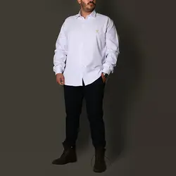 پیراهن قواره بزرگ سفید پنبه ویسکوز - عمده - کد P315