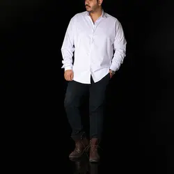 پیراهن قواره بزرگ سفید پنبه ویسکوز - عمده - کد P315