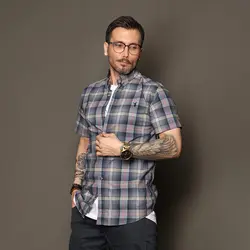 پیراهن چهارخانه پنبه کش - عمده - کد P523