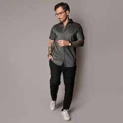 پیراهن آستین کوتاه اسلپ پنبه کش - عمده - کد P538