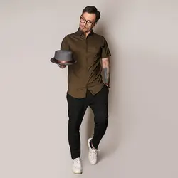 پیراهن آستین کوتاه اسلپ پنبه کش - عمده - کد P538