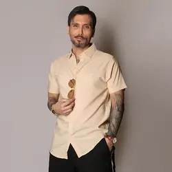 پیراهن آستین کوتاه اسلپ پنبه کش - عمده - کد P538