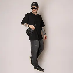 تیشرت مشکی بگ استایل پنبه سوپر - عمده - کد T367