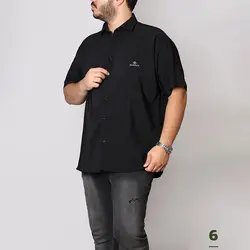 پیراهن مشکی قواره بزرگ ساده کش - عمده - کد P311
