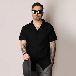 پیراهن مردانه کنفی یقه انگلیسی - عمده - کد P553