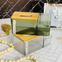 جای دستمال کاغذی درب بامبو کد 110601