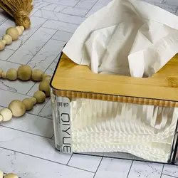 جای دستمال کاغذی درب بامبو کد 110601