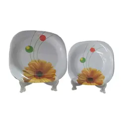 سرویس ملامین چهارگوش طرح گل آفتابگردان