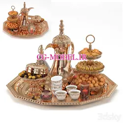 مدل سه بعدی ظروف مسی و شیرینی | سی جی مدل مرجع مدل سه بعدی