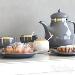 مدل سه بعدی ظروف و مافین و کروسان | سی جی مدل مرجع مدل سه بعدی برای تری دی مکس