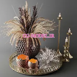 مدل سه بعدی گلدان گیاه و شمع | سی جی مدل مرجع مدل سه بعدی برای ری دی مکس