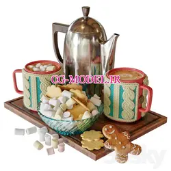 مدل سه بعدی شیرینیجات و ظروف | سی جی مدل مرجع مدل سه بعدی