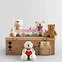 مدل سه بعدی انواع عروسک خرس | ابجکت عروسک خرس برای تری دی مکس | سی جی مدل