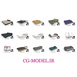 مجموعه مدل سه بعدی تخت خواب برای راینو | ابجکت تخت خواب برای راینو