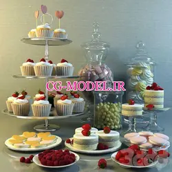 مدل سه بعدی شیرینی جات - سی جی مدل گرافیک معماری و دکوراسیون