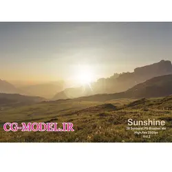 دانلود براش تابش آفتاب برای فتوشاپ | sunshine brush ps | سی جی مدل