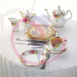 دانلود مدل سه بعدی شیرینی و چایی - گرافیک معماری دکوراسیون ندا متین cg-model