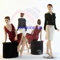 مدل سه بعدی مانکن زنانه و لباس | دنیای مدلهای سه بعدی رایگان و باکیفیت