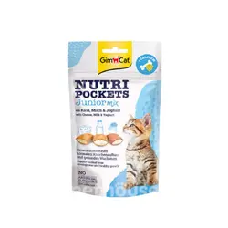 تشویقی مغزدار بچه گربه جیم کت طعم میکس مدل(Nutri Pockets Junior Mix) با وزن 60 گرم