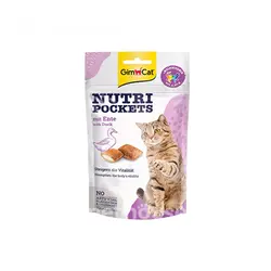 تشویقی مغزدار گربه نوتری پاکت جیم کت طعم اردک مدل(Nutri Pockets Duck) با وزن 60 گرم