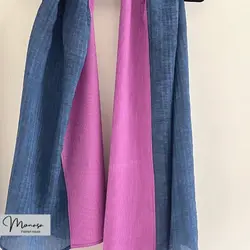 شال مزونی سورمه‌ای-صورتی برند موناسا مدل ۸۷