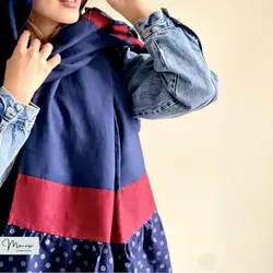 شال مزونی سورمه ای برند موناسا مدل 24