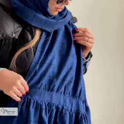 شال مزونی سورمه ای برند موناسا مدل 43