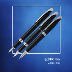 یوروپن رینگ مشکی کروم Europen Ring Black steel clip - نوشت افزار بابک