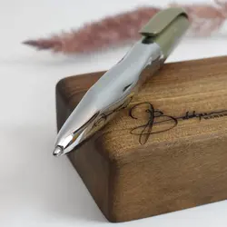 خودکار فابرکاستل نایس سبز زیتونی 149608 FABER-CASTELL nice pen Metallic twist ballpoint pen olive green - نوشت افزار بابک