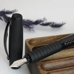 خودنویس فابرکاستل اسنشیو کربنی مشکی 148820 FABER-CASTELL Essentio Carbon fountain pen black - نوشت افزار بابک