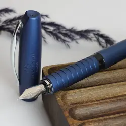 خودنویس فابرکاستل اسنشیو آلومینیومی آبی 148441 FABER-CASTELL Essentio Aluminium fountain pen blue - نوشت افزار بابک
