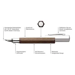 خودنویس فابرکاستل اوندرو چوب بلوط دودی 147580 Faber-Castell Ondoro smoked oak fountain pen - نوشت افزار بابک
