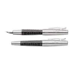 خودنویس فابرکاستل ایموشن کروکودیل مشکی 148230 Faber-Castell E-motion precious resin croco fountain pen black - نوشت افزار بابک