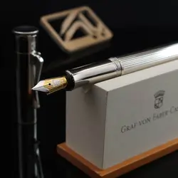 خودنویس گراف فون فابرکاستل کلاسیک پلاتین GRAF VON FABER-CASTELL Fountain pen Classic platinum-plated M - نوشت افزار بابک