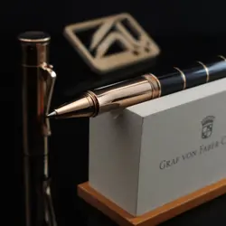 روان نویس گراف فون فابرکاستل رزگلد کلاسیک GRAF VON FABER-CASTELL Rollerball pen Anello Rose Gold - نوشت افزار بابک