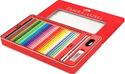 مداد رنگی فابرکاستل تخت کلاسیک 60رنگ 115893 FABER-CASTELL Color pencil metal flat 60 colors - نوشت افزار بابک