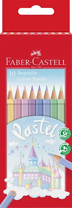 مداد رنگی فابرکاستل پاستلی تخت 10 رنگ FABER-CASTELL Colouring Pencils Pastel Colours 111211 - نوشت افزار بابک