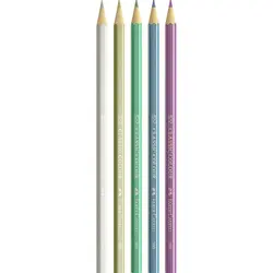 مداد رنگی فابرکاستل بلیستر آویزی متالیک 5 رنگ FABER-CASTELL METALLIC Classic colour pencils 114611 - نوشت افزار بابک