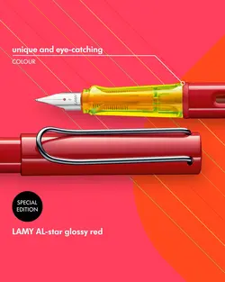 لامی ست دفتر و خودنویس آل استار قرمز LAMY AL STAR Glossy Red Limited Edition Set Vulpen LX - نوشت افزار بابک