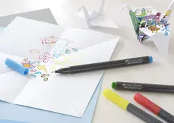 فابرکاستل ماژیک روان نویس سر نمدی گریپ 5 تایی بیسیک FABER CASTELL Grip Finepen basic 151604 - نوشت افزار بابک