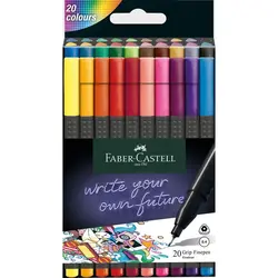 فابرکاستل ماژیک روان نویس سر نمدی گریپ 20 تایی FABER CASTELL Grip Finepen 151620 - نوشت افزار بابک