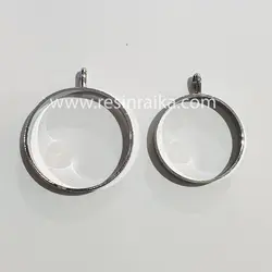 قاب استیل گرد نقره ای