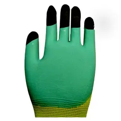 دستکش ایمنی ضد برش کف مواد نیتریل ۳۴ سر انگشت دو لایه