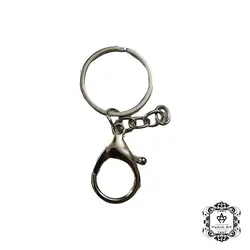 حلقه جا کلیدی قفل دار استیل (نقره ای)