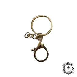 حلقه جا کلیدی قفل دار استیل (طلایی)