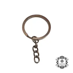 حلقه جا کلیدی زنجیر دار نقره ای